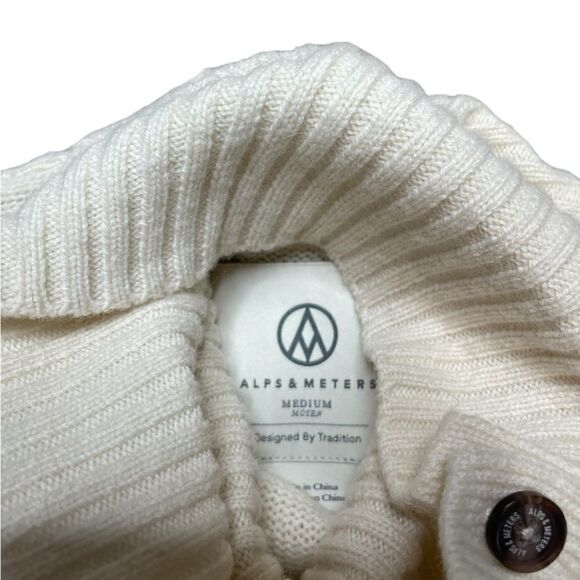ALPS & METERS Ski Race Knit Monarch Sweater Cream Gray Size Medium - Picture 7 of 8